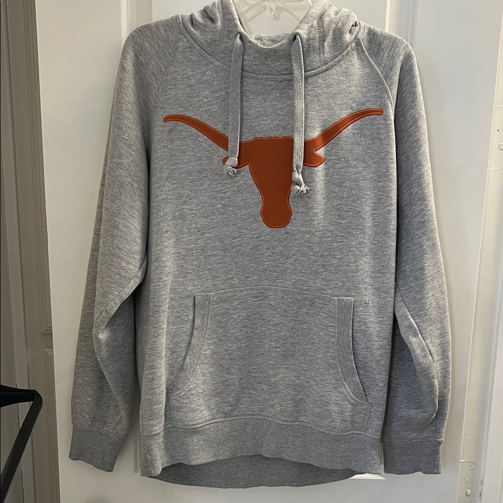 Antigua Gray Hoodie with Brown Logo